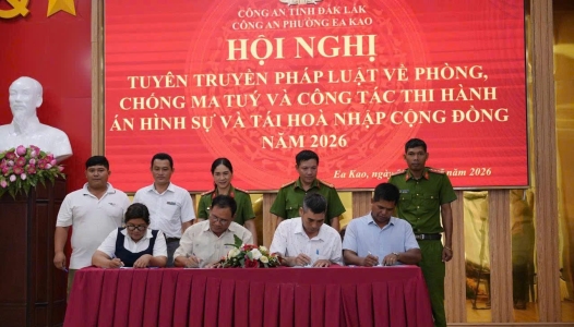 Đắk Lắk: Công an phường Ea Kao tổ chức hội nghị tuyên truyền phòng, chống ma túy và tái hòa nhập cộng đồng năm 2026.