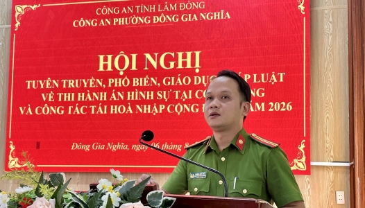 LÂM ĐỒNG: Công an phường Đông Gia Nghĩa tuyên truyền pháp luật về thi hành án hình sự tại cộng đồng