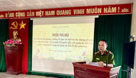 BẮC NINH: Công an xã Tam Đa tổ chức hội nghị tuyên truyền phòng, chống tội phạm, tệ nạn xã hội và ra mắt mô hình "toàn dân bảo vệ an ninh tổ quốc trên không gian mạng" năm 2026