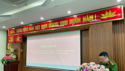 BẮC NINH: Công an phường Vân Hà phối hợp tổ chức Hội nghị tuyên truyền về công tác quản lý, hỗ trợ người chấp hành xong án phạt tù trở về địa phương