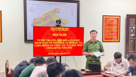 BẮC NINH: Công an xã Liên Bão tổ chức Hội nghị tuyên truyền, phổ biến, giáo dục pháp luật về thi hành án hình sự tại cộng đồng và tái hòa nhập cộng đồng năm 2026